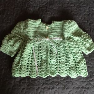 Hand Crocheted Baby Girl Sweater